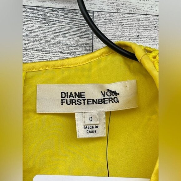 Diane Von Furstenberg Yellow Midi Sheath Dress size 0 - Picture 7 of 11